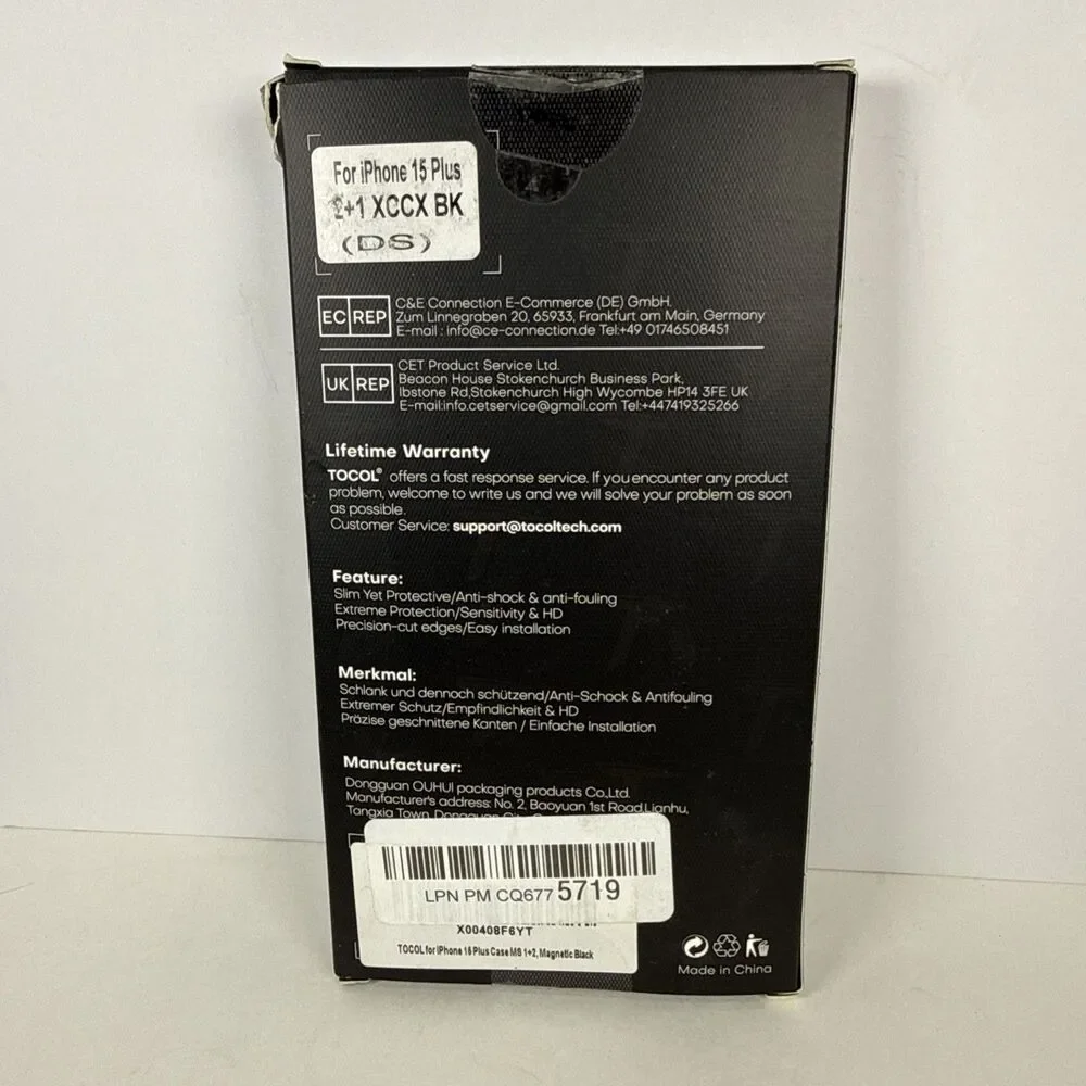 TOCOL 3 in 1 for iPhone 15 Plus Case, Compatible with MagSafe, Full Camera Care